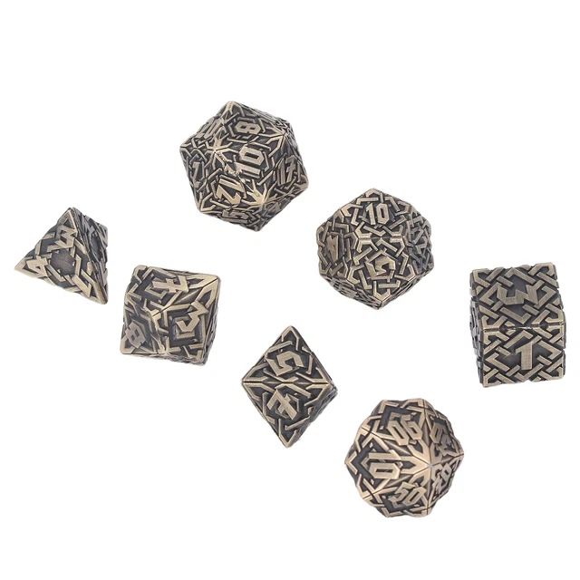 ( Plaqué Bronze)Dés Rolling Dice Kit Jeu De Rôle Le Nombre Pour