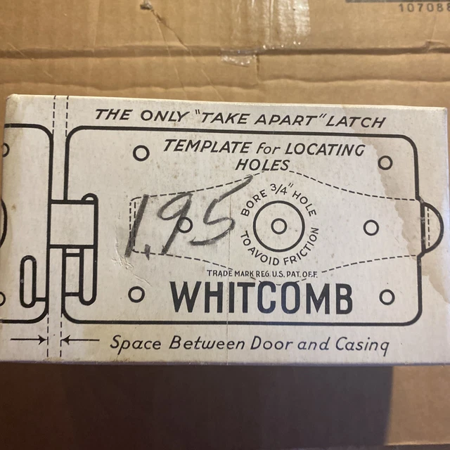 VTG Whitcomb Steel Door Latch. BLACK NEW