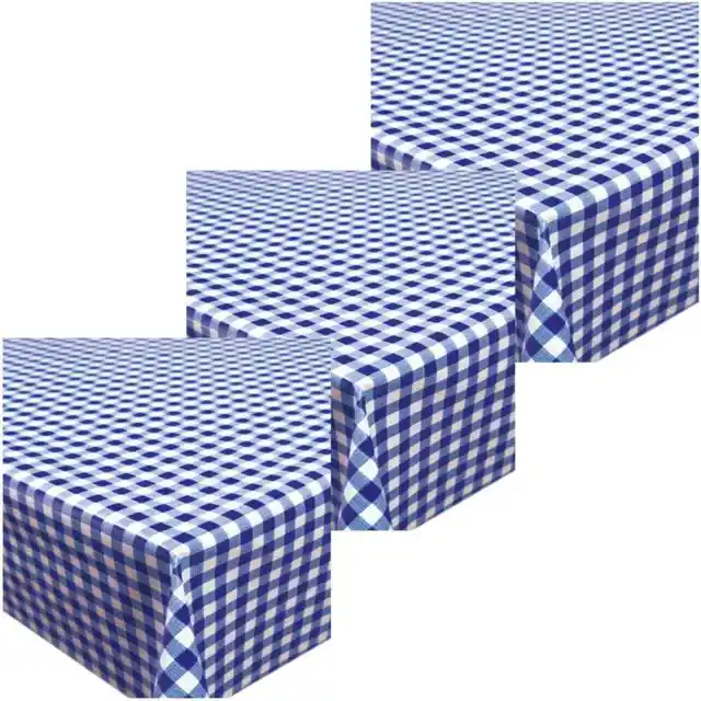 Tischdecken In- Outdoor Tischtücher Kariert Vlies blau weiß 3 Größen