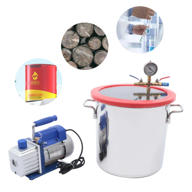 5 CFM Single Stage Pump Degassing Silicone Kit 5 Gallon Vacuum Chamber 1/3HP