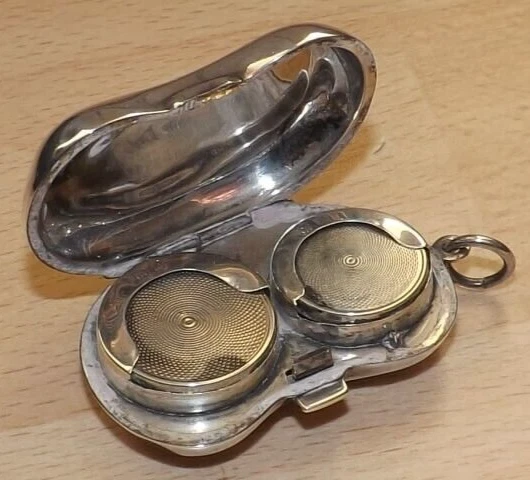 Solid Silver Kidney Shaped Sovereign/Half Sovereign Double Sovereign Case 1911