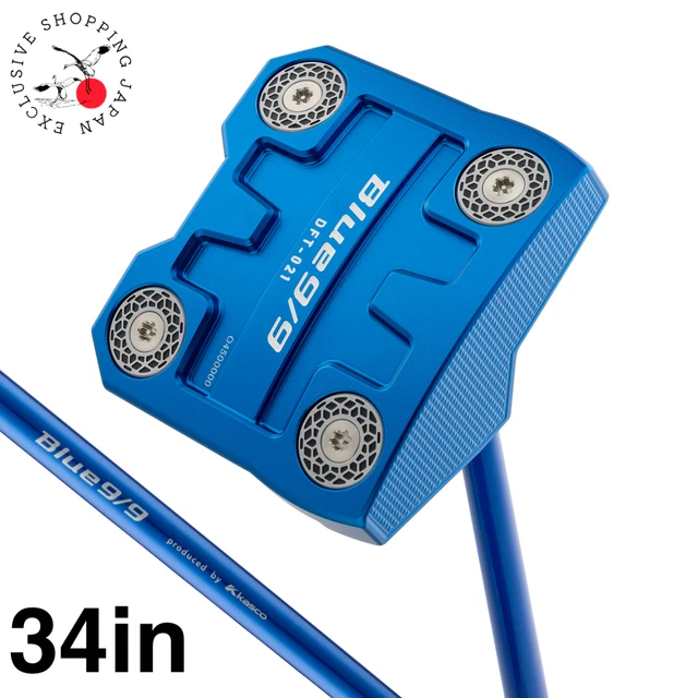 Putter Maillet Kasco 9/9 DELTA-FACE - Tige Graphite Originale - 34 Pouces - Droitier - Bleu - Neuf Avec Housse