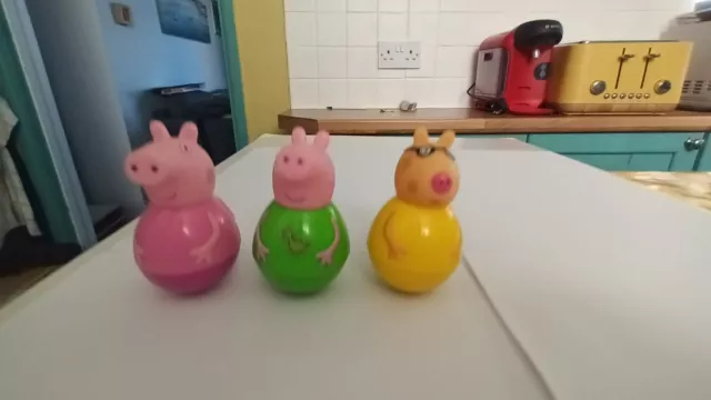 Trio of  Peppa Pig Weeble Novelty  Figures...Collectable