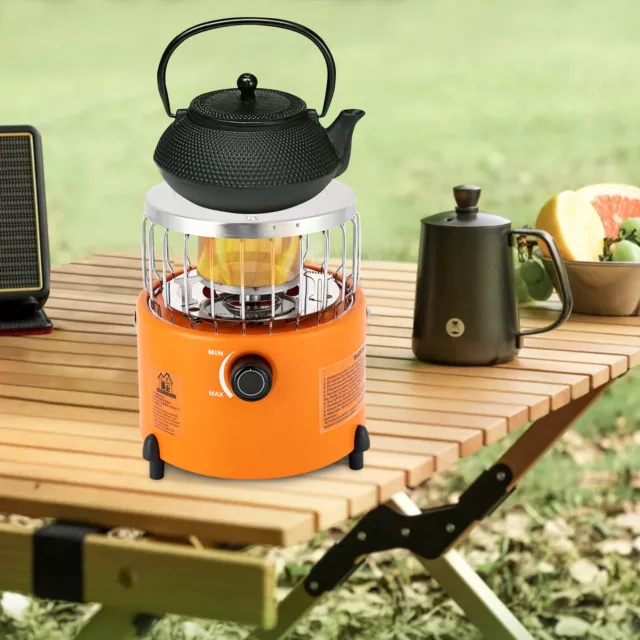 2in1 Tragbare Gasheizung Camping Gaskocher Propangas Gasheizung 304 Edelstahl