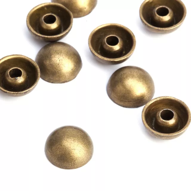 Dome Punk Studs Rivets Mushroom Half Round for Clothes Shoes Belts Decor 100pcs 3