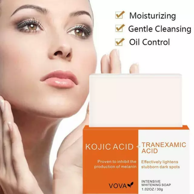 30 g jabón de ácido kójico negro oscuro jabón aclarador para la piel S blanqueamiento facial cuerpo bonito