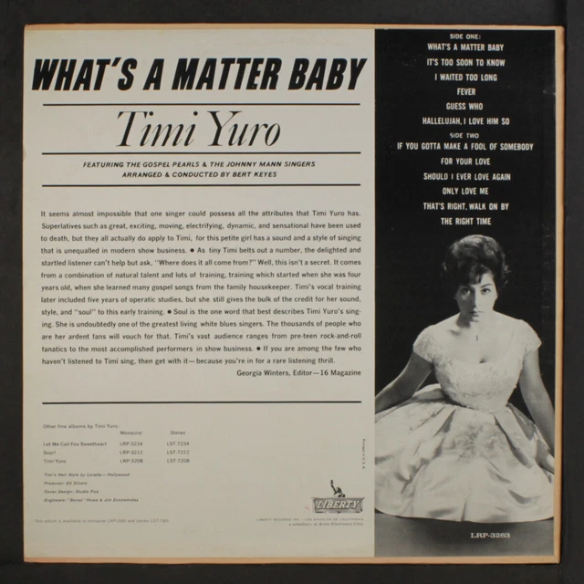 TIMI YURO what's a matter baby Liberty 12" LP 33 tr/min EUR 16,30