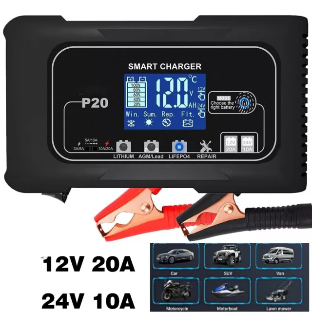 12V 20A Intelligentes Lithium Batteire Schnellladung LiFePO4 Batterieladegerät