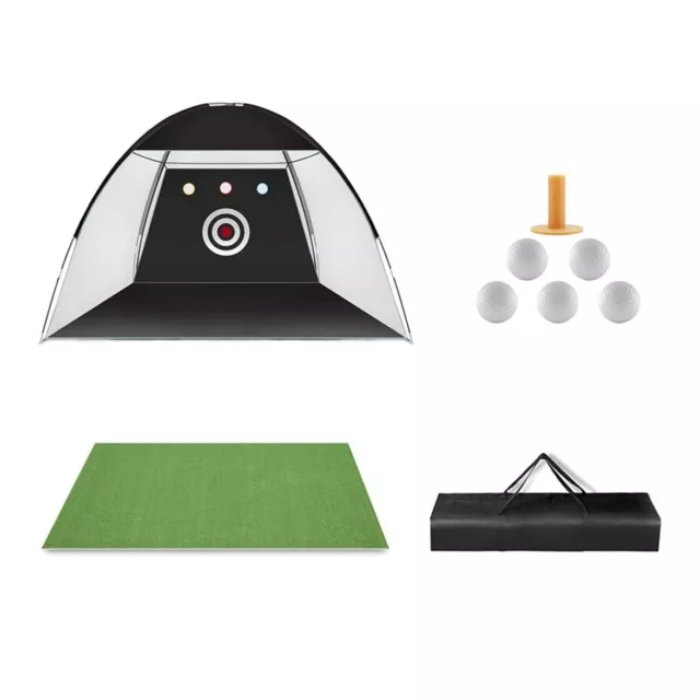 Red de prácticas de golf GN1 Jaula de prácticas con tapete de césped negro DPL2