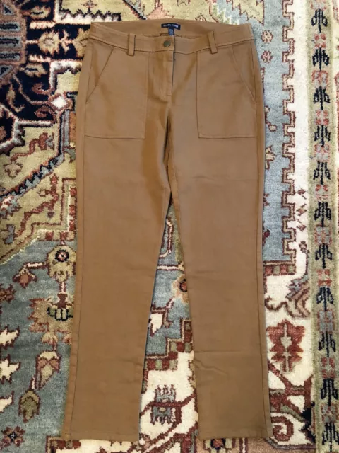 $238 BNWT Eileen Fisher Organic Cotton Cozy Stretch DARK CLAY Slim Pants Sz.4