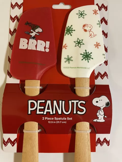 Peanuts Snoopy Woodstock Holiday Christmas Silicone Large Spatula 2 Set Pack