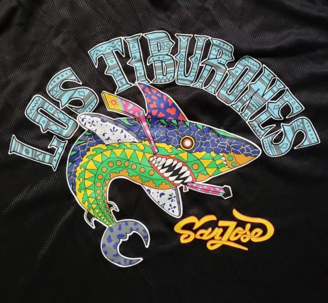 San Jose Sharks Heart Los Tiburones Hispanic Heritage Night Jersey Mens XL