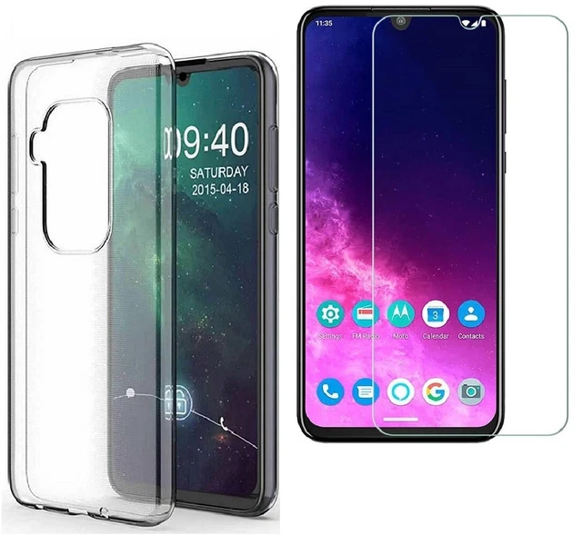 For MOTOROLA ONE ZOOM CLEAR CASE + TEMPERED GLASS SCREEN PROTECTOR SHOCKPROOF
