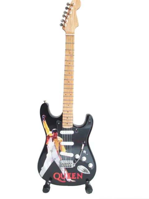Guitare miniature Stratocaster noire - Queen - Freddie Mercury
