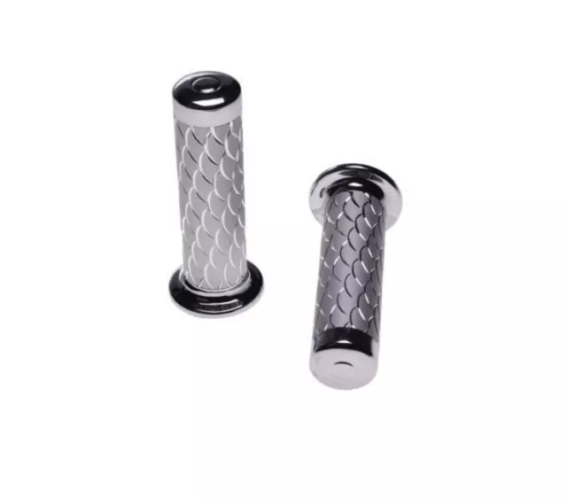 POIGNÉES Poignées de guidon Handle bar grips Universal 125mm / 24mm CHROME