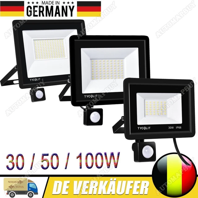 50W LED Flutlicht Strahler Fluter Scheinwerfer Außen Baustrahler Lampe Kaltweiß 2