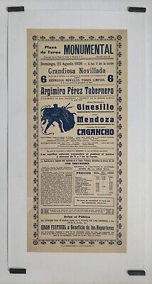 Madrid Grandiosa corrida de toros 1926 Affiche Originale Sport Espagne 