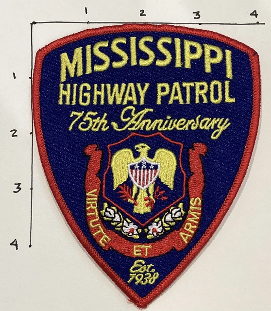 MISSISSIPPI HIGHWAY PATROL 75th Anniversary Police Patch 6.50 PicClick