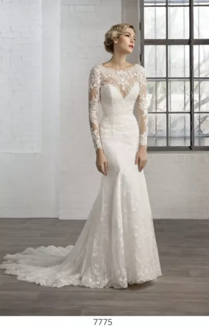 Nuevo Vestido De Novia Cosmobella Italia Excelente Estado Talla 6 7775