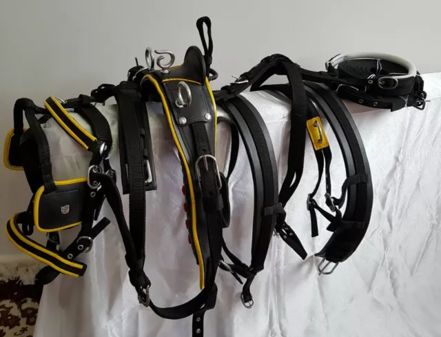 Nylon Driving Harness Set Two Tone Black/ Yellow Colour In All Sizes