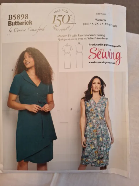 Butterick B5898 Sewing Pattern Womens Dress Size Xxl-6x