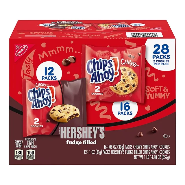 CHIPS AHOY! CHEWY and Hershey Filled Chocolate Chip Cookies Variety