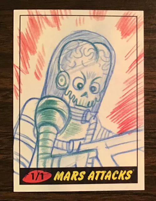 2012 Topps Heritage Mars Attacks Martian sketch card 1/1 Adrien Rivera