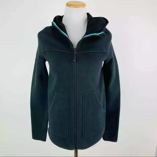 Ivivva girls by lululemon Black Zip Front Hoodie Sweatshirt size 14