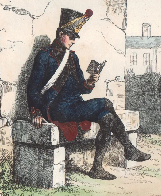 Gravure XIXe Elève de l'Ecole Polytechnique X Napoléon Bonaparte Premier Empire
