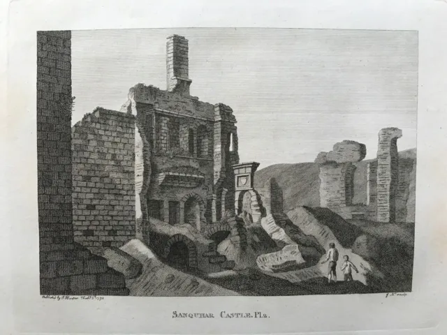 1789 Antique Print: Sanquhar Castle, Dumfries and Galloway, Scotland by Grose