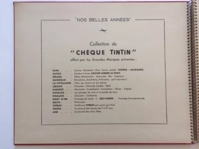 Tintin - kuifje - les contes de Perrault - chèque tintin années 50 3