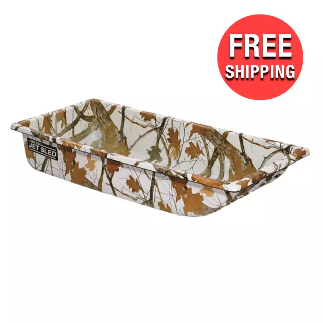 Outdoor Haul Jet Sled Winter Camo Ice Fishing Large Gear Hunt Camp with Tow Rope