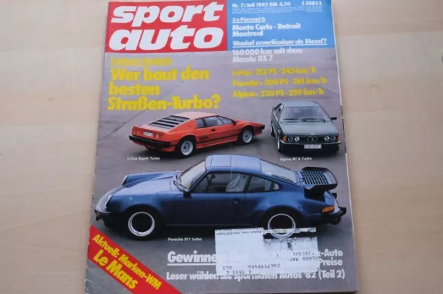 4) Sport Auto 07/1982 - Lotus Esprit S 3 Turbo mit - Porsche 911 Turbo mit 300P