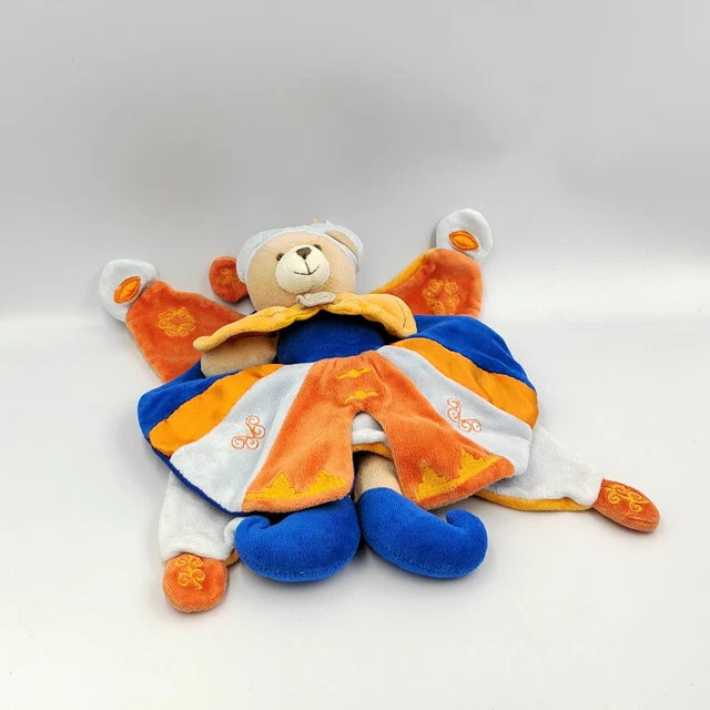 Doudou et compagnie plat ours bleu orange prince Indidou - 30847
