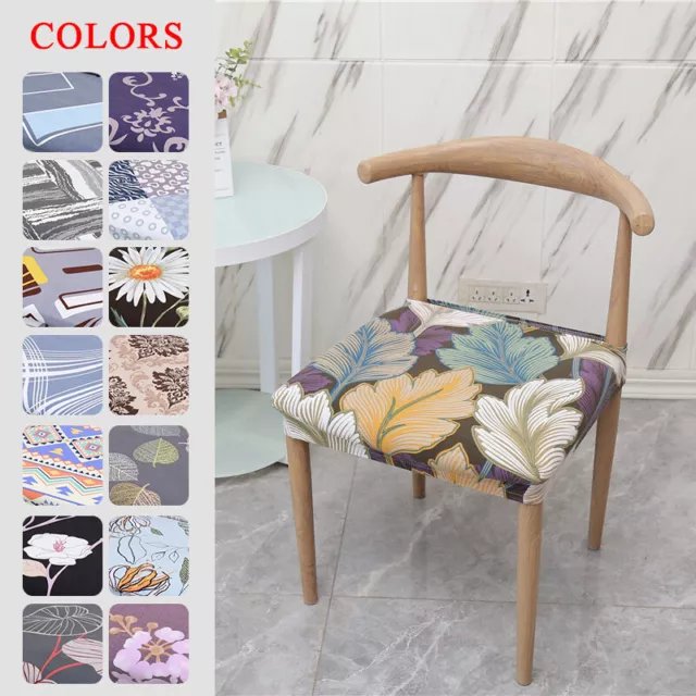 Elastic Printed Chair Seat Covers Anti-Dust Seat Cushion Slipcover Home ~
