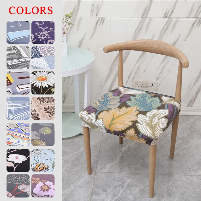 Elastic Printed Chair Seat Covers Anti-Dust Seat Cushion Slipcover Home ~
