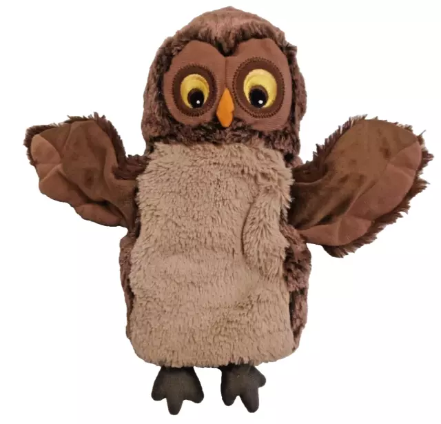 IKEA VANDRING UGGLA Owl Hand Puppet Brown Plush Soft 10 Stuffed