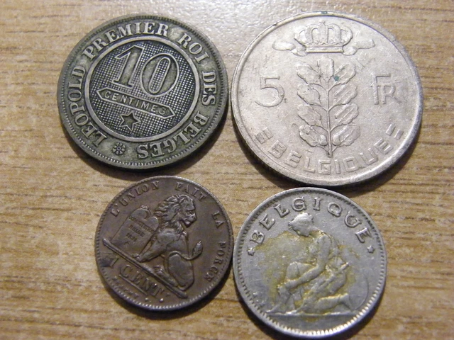 Collection 4 x 1861-1973 Bekgium Coins both nice condition