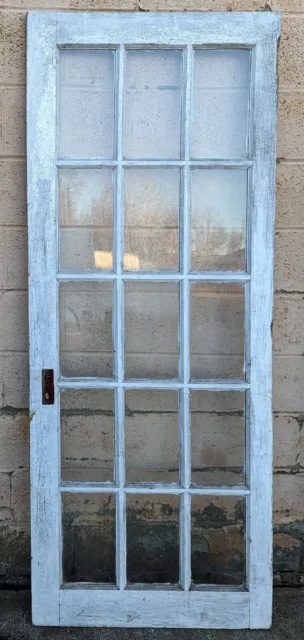 30x75" Antique Vintage Old Wood Wooden Exterior French Door Window Wavy Glass