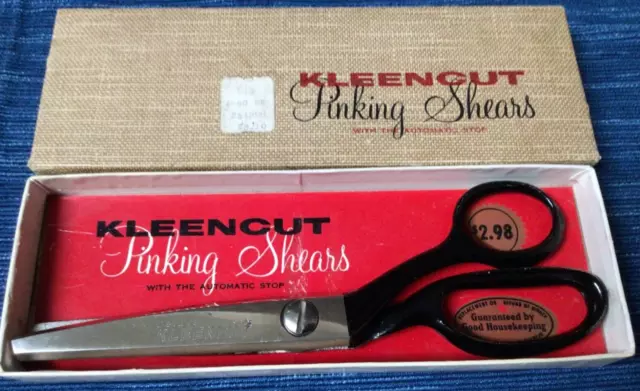 Vintage Kleen Cut Pinking Shears Acme Shear Co No 180 in Box Kleencut 908A