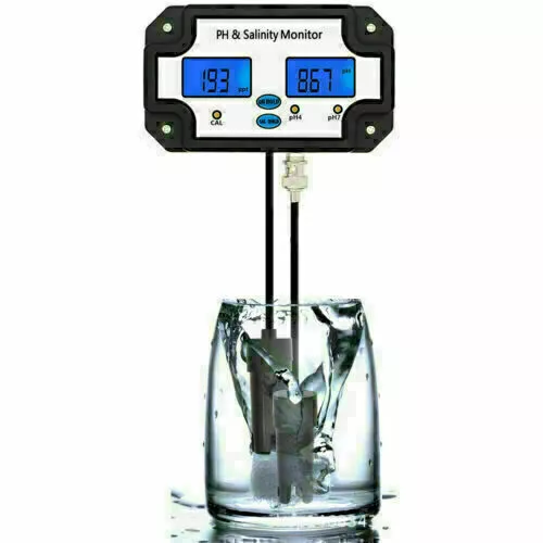 PH Salinity Monitor LCD Water Quality Tester Meter For Swimming Pool Aquarium 2