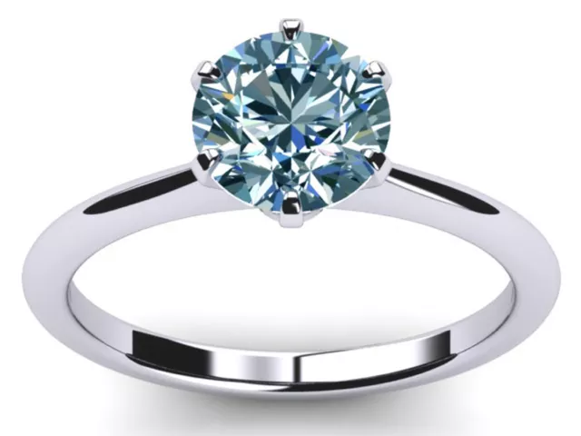 2.85 Ct Vvs1 Round Ice Blue White Moissanite Diamond Solitaire Ring 925 Silver