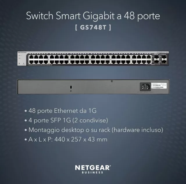 Switch Smart Gigabyte Netgear 48 Ports