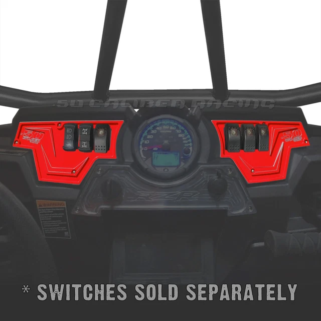 2 Piece 6 Switch Billet Dash Panel Speedometer RZR XP1000 S 900 1000 Havasu Red
