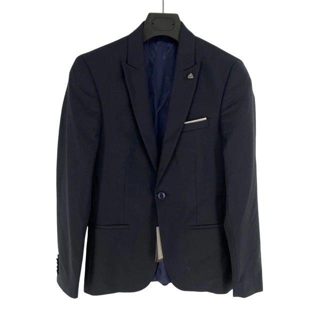 Blazer ZARA Bleu Marine En Lyocell - Taille 34, Occasion Très Bon état