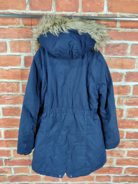 Cappotto Ragazza Età 11-12 Anni John Lewis Marina Foderato In Pelliccia Sintetica Giacca Parka Cappuccio 152Cm 2