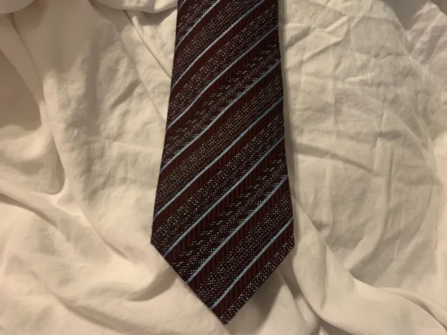 $195 Ermenegildo Zegna Mens Silk /Wool Tie Hand Made In  Italy