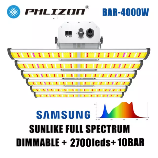 BAR-4000W Full Spectrum w/ Samsung LED Grow Lights 5X5FT for Indoor Hydroponics