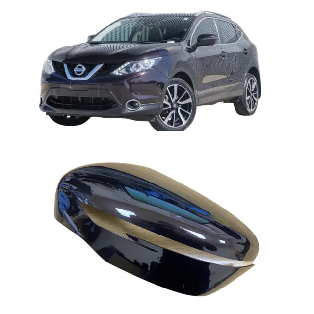 Rétroviseur Miroir Housse Peint pour Nissan Qashqai 14-21 Gab Nightshade Gauche