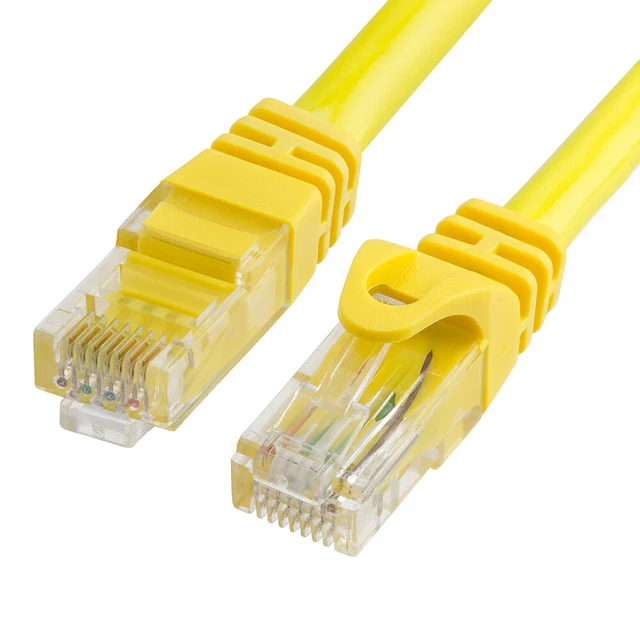 50FT Cat6 Ethernet Cable RJ45 UTP LAN Network Patch Cord 10Gbps 550MHz - Yellow